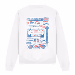 Cars Unisex Adult 198 MPH Lightning McQueen Sweatshirt - M, White