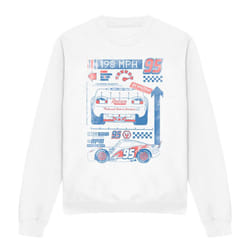 Cars Unisex Adult 198 MPH Lightning McQueen Sweatshirt - M, White