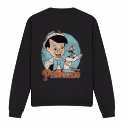 Pinocchio Unisex Adult Vintage Sweatshirt - S, Black