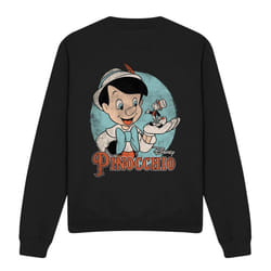 Pinocchio Unisex Adult Vintage Sweatshirt - S, Black