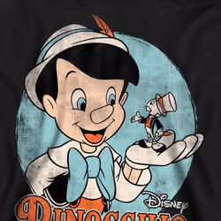 Pinocchio Unisex Adult Vintage Sweatshirt - S, Black