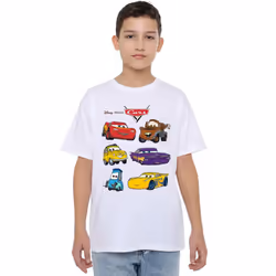 Cars Childrens/Kids Characters T-Shirt - 9-11 Years, White