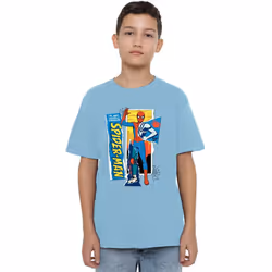 Spider-Man Childrens/Kids Scrapbook T-Shirt - 9-10 Years, Sky Blue