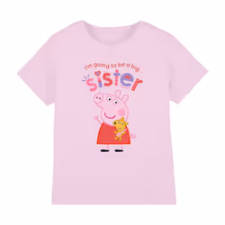 Peppa Pig Childrens/Kids Big Sister T-Shirt - 3-4 Years, Light Pink