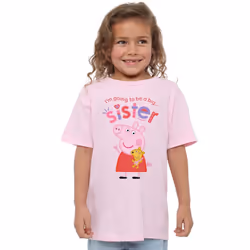 Peppa Pig Childrens/Kids Big Sister T-Shirt - 3-4 Years, Light Pink