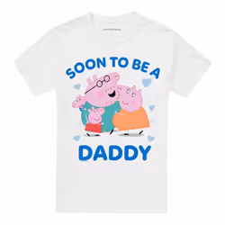 Peppa Pig Mens Soon To Be Daddy Pig T-Shirt - L, White