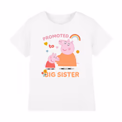 Peppa Pig Childrens/Kids Promoted To Big Sister T-Shirt - 7-8 Years, White