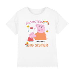 Peppa Pig Childrens/Kids Promoted To Big Sister T-Shirt - 7-8 Years, White
