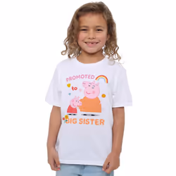 Peppa Pig Childrens/Kids Promoted To Big Sister T-Shirt - 7-8 Years, White