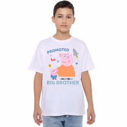 Peppa Pig Childrens/Kids Promoted To Big Brother T-Shirt - 5-6 Years, White