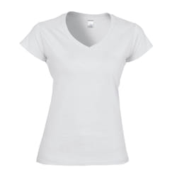Gildan Womens/Ladies Soft Touch V Neck T-Shirt - L, White