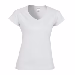 Gildan Womens/Ladies Soft Touch V Neck T-Shirt - XL, White