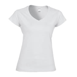 Gildan Womens/Ladies Soft Touch V Neck T-Shirt - XL, White