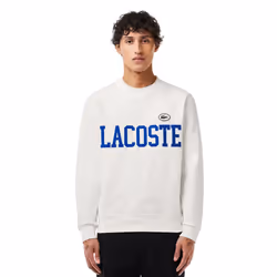 Lacoste Mens Flocked Fleece Sweatshirt - L, Cream