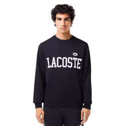 Lacoste Mens Flocked Fleece Sweatshirt - S, Blue