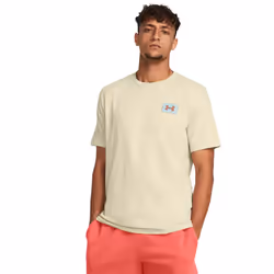 Under Armour Mens Block Logo T-Shirt - S, Brown