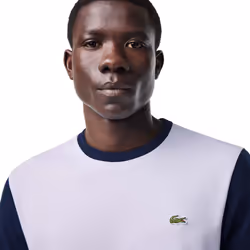 Lacoste Mens Colour Block Jersey Regular T-Shirt - XS, Blue