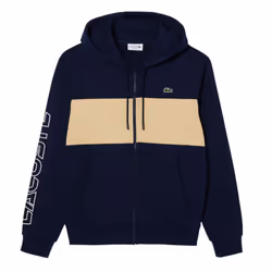 Lacoste Mens Colour Block Full Zip Hoodie - S, Navy