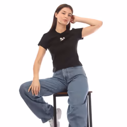 Off White Womens/Ladies Embroidered Flower T-Shirt