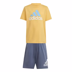 Adidas Childrens/Kids Essentials Logo T-Shirt & Shorts Set - 5-6 Years, Yellow/Blue
