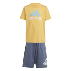 Adidas Childrens/Kids Essentials Logo T-Shirt & Shorts Set - 5-6 Years, Yellow/Blue