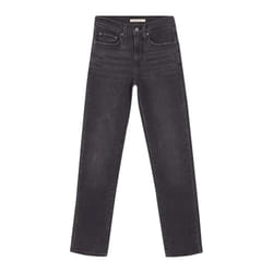 Levis Womens/Ladies 724 Out Of Mind Leather Patch Straight Leg High Rise Jeans - 26R, Black