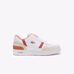 Lacoste Childrens/Kids T-Clip Lace Up Trainers - 5 UK, White/Pink