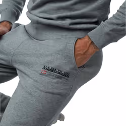 Napapijri Mens Kasba Logo Jogging Bottoms - XL, Grey Marl