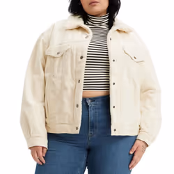 Levis Womens/Ladies Sherpa Plus Trucker Jacket - 22 UK - 24 UK, Cream