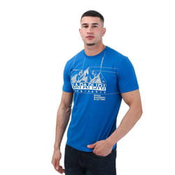 Napapijri Mens S Frame Crew Neck T-Shirt - S, Blue
