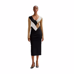 Boss Womens/Ladies Florency Ribbed Long-Sleeved Midi Dress