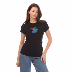 Off White Womens/Ladies Medium Face Fitted T-Shirt
