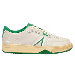Lacoste Unisex Adult L001 Leather Trainers - 7.5 UK, Off White/Green
