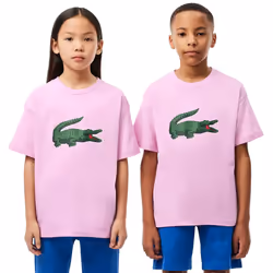 Lacoste Childrens/Kids Graphic Print Cotton T-Shirt - 3 Years, Pink