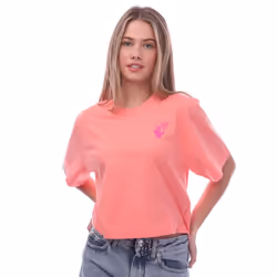 Off White Womens/Ladies Hands Off Crop T-Shirt - 4 UK, Pink