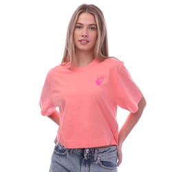 Off White Womens/Ladies Hands Off Crop T-Shirt - 4 UK, Pink