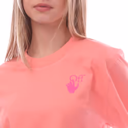 Off White Womens/Ladies Hands Off Crop T-Shirt - 4 UK, Pink