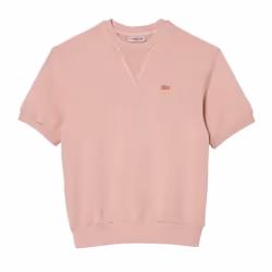 Lacoste Womens/Ladies Fleece Natural Dyed T-Shirt - 6 UK, Pink