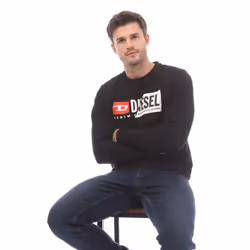 Diesel Mens S-Girk Cuty Felpa Hoodie - M, Black