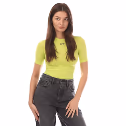 Off White Womens/Ladies Off Stamp Sec Skin Crew Neck T-Shirt