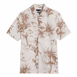 Ted Baker Unisex Adult Belmar Linen Blend Short-Sleeved Shirt - S, Natural