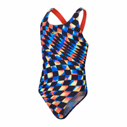 Speedo Girls All-Over Print One Piece Swimsuit - 13-14 Years, Black/Red