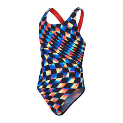 Speedo Girls All-Over Print One Piece Swimsuit - 15-16 Years, Black/Red