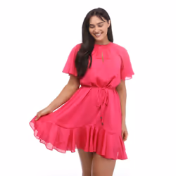 Ted Baker Womens/Ladies Elsieee Fluted Hem Mini Dress - 8 UK, Pink