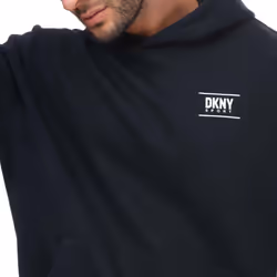 DKNY Mens Blackwater Logo Hoodie - XL, Navy