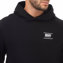 DKNY Mens Blackwater Logo Hoodie - XL, Black