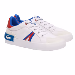 Lacoste Childrens/Kids L004 Trainers - 1.5 UK, White/Red