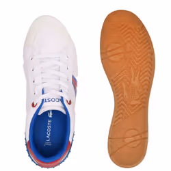 Lacoste Childrens/Kids L004 Trainers - 1 UK, White/Red