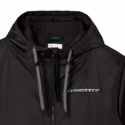 Lacoste Mens Hooded Quilted Cropped Padded Jacket - M-L, Black