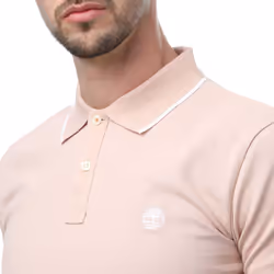 Timberland Mens Printed Short-Sleeved Polo Shirt - M, Rose